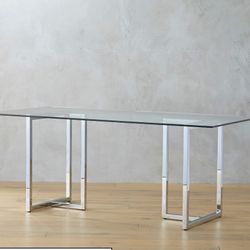 CB2 Silverado Chrome 72" Rectangular Dining Table