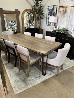 Natural Live Edge Wood Dining Table – One of a Kind!