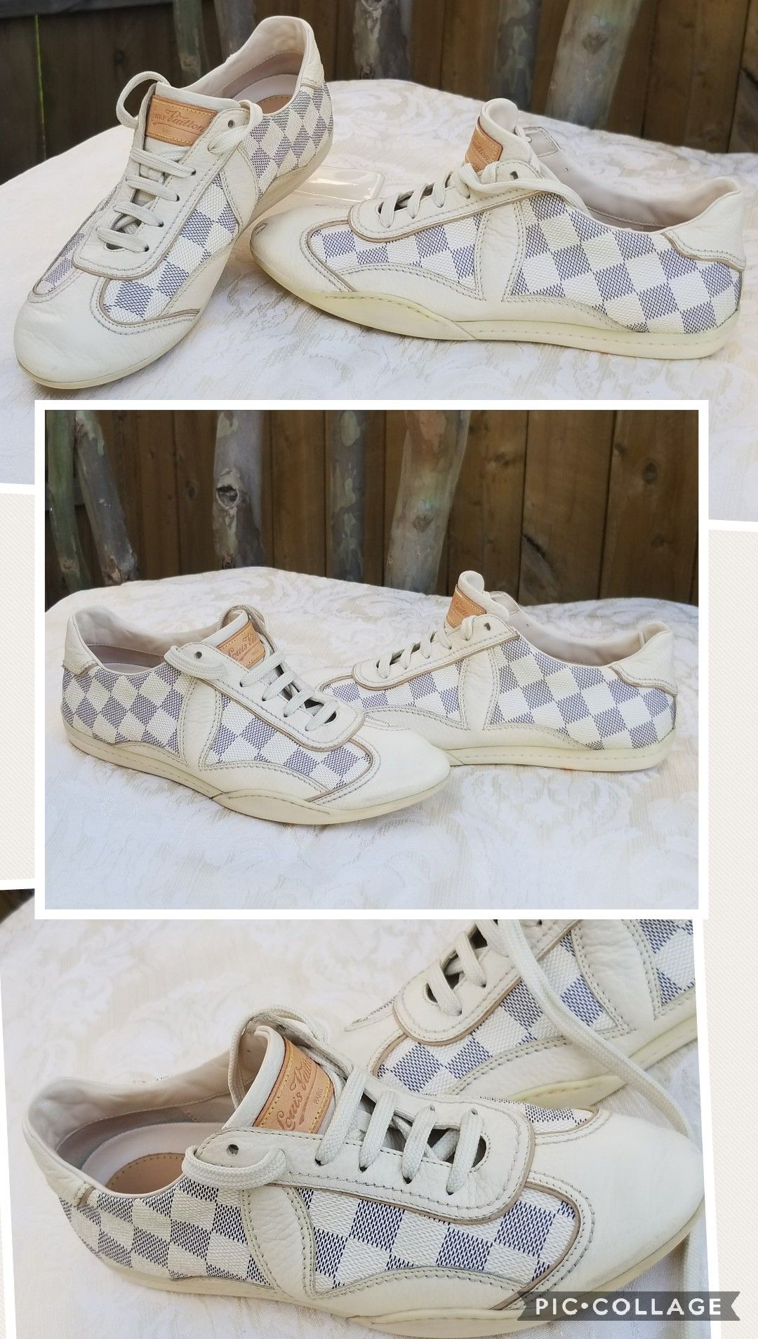Louis Vuitton Damier Azur Lace Up Sneakers Eu 37.5 MPN GO0047