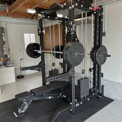 Vesta Fitness PRO SERIES Ultimate Half Rack Functional Trainer w/Smith Machine Bar | 320lb Stack | Gym Equipment | Fitness | Commercial | Squat Rack 