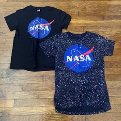 (2) NASA Shirt Bundle Size S Small Men Black Navy 