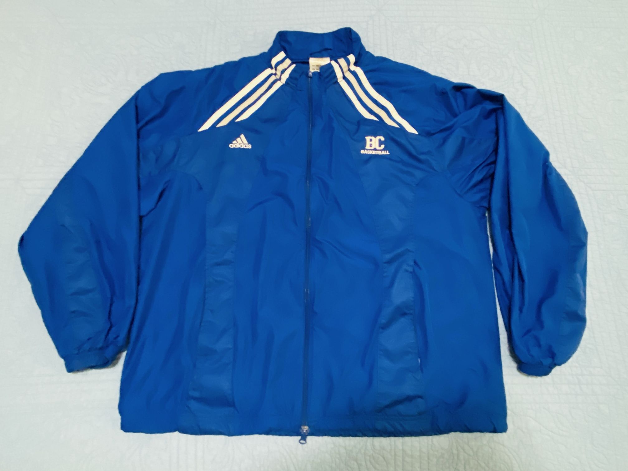 VNTG Bethel College Mishawaka BC Basketball Pilots Adidas Sz L Zip Up Jacket EUC