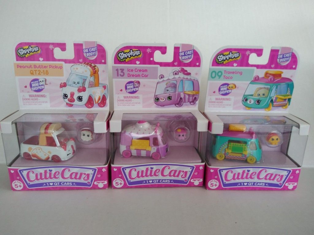 3 Sealed Shopkins Cutie Cars