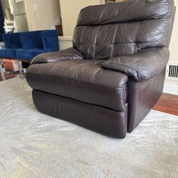 Costco Brown Genuine Leather 46” Wide Recliner Chair - $45 (Used)