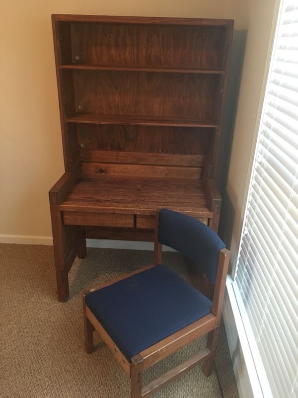 Kid S Solid Wood Desk Hutch And Chair By Cargo For Sale In