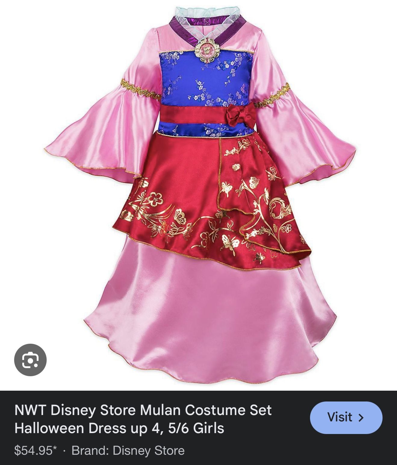 Mulan Costume Size 4T