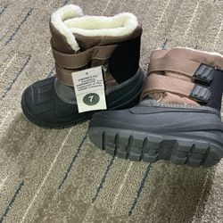 Cat & Jack Snow Boots Size 7 Toddler NEW Brown & Black Unisex Warm