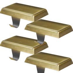 4 Pack Christmas Stocking Holder Bases - Mantel Stocking Hangers Hanging Hooks for Fireplace Stand Hanger Holder Weighted Hangers for Xmas Holiday