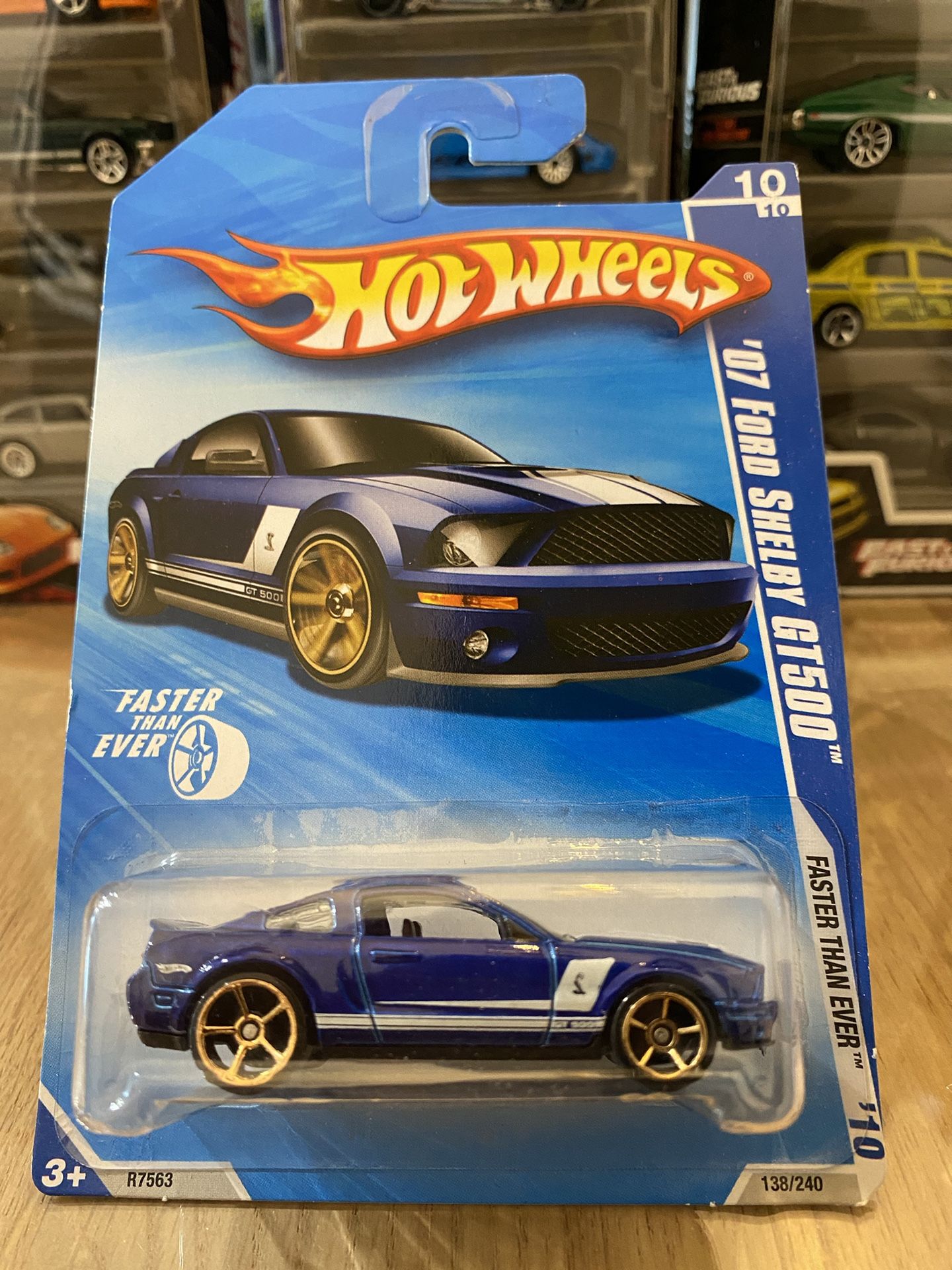 HOT WHEELS 2009 - Blue 2007 β07 Ford Shelby GT500 Mustang 138/240 - Faster Than Ever β10 10/10 Diecast Toy