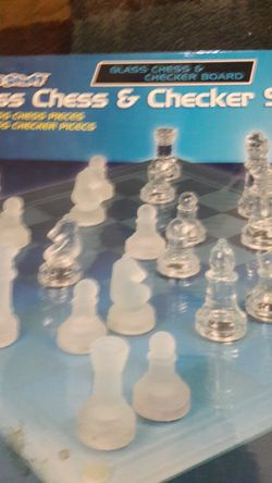 Glass Chess & Checker Set
