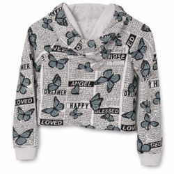 Butterfly And Magazine Hoodie For Girls Size 7 To 8
