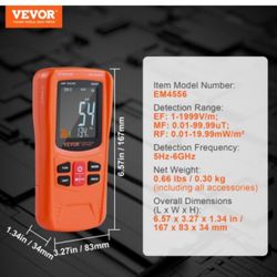 VEVOR 3-in-1 EMF Meter, 5Hz-6GHz, Handheld Rechargeable Electromagnetic