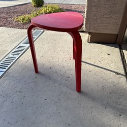 Red Artsy Side Table | Real Wood