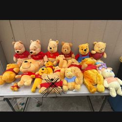 Lot Of Winnie The Pooh Plushy Collection Some Vintage All Sizes Make Offer 
