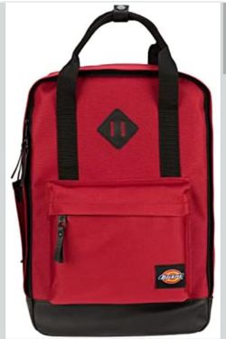 New Dickies Brooklyn Backpack Classic Logo Casual Everyday Bookbag with Carry Tote Handles for Travel, Fits 15 Inch Notebook, Bloodstone