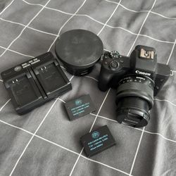 Canon M50 + 2 Batteries + Wide Angle Adapter