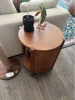 Target Threshold Side Table Wood Rattan