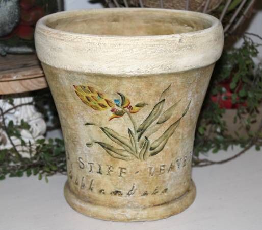 NEW Shabby French Country TILLANDSIAS Ceramic Pottery Planter Pot