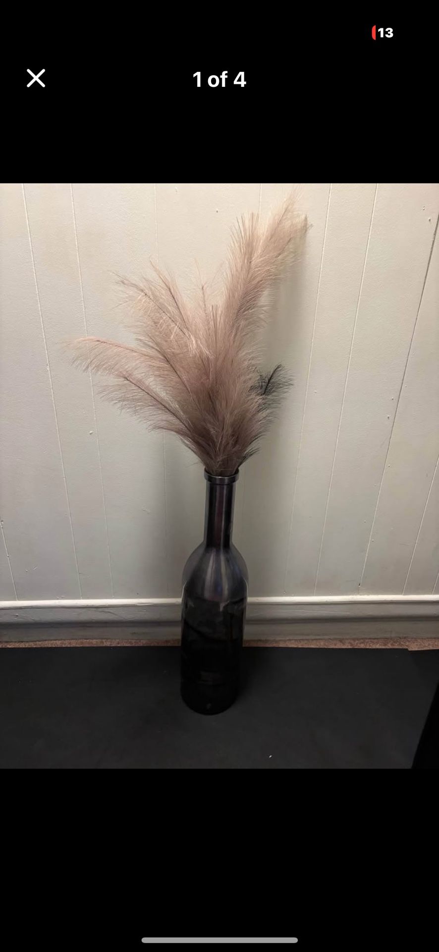 Tall Vase With Pompas