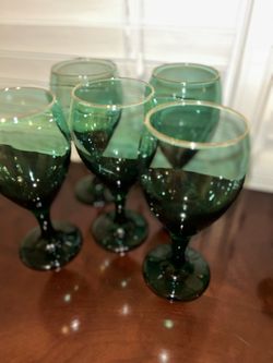 Emerald GREEN wine glasses