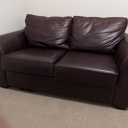 Leather love seat