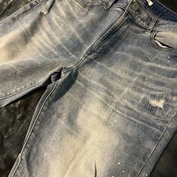 white paint splatter Jeans