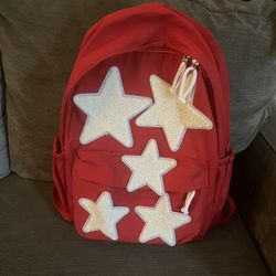 Small Red Backpack With White Stars