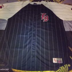 Flawless Fubu Sports Collection pinstripe baseball jersey men sz 3XL