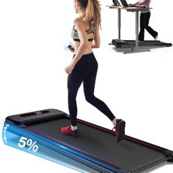 WELLFIT 10% Incline Treadmills for Home, Under Desk Walking Pad 330+lbs Weight Capacity Foldable