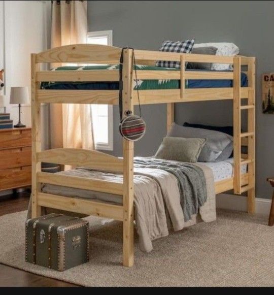 Solid Natural Twin Bunkbeds Also Seperate Them.(New In A Box)