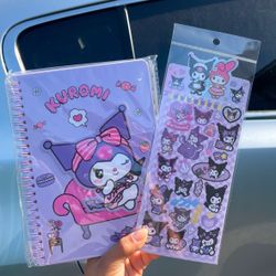 Kuromi Notebook And Sticker Sheet