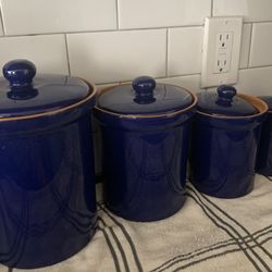 Blue Ceramic Canisters