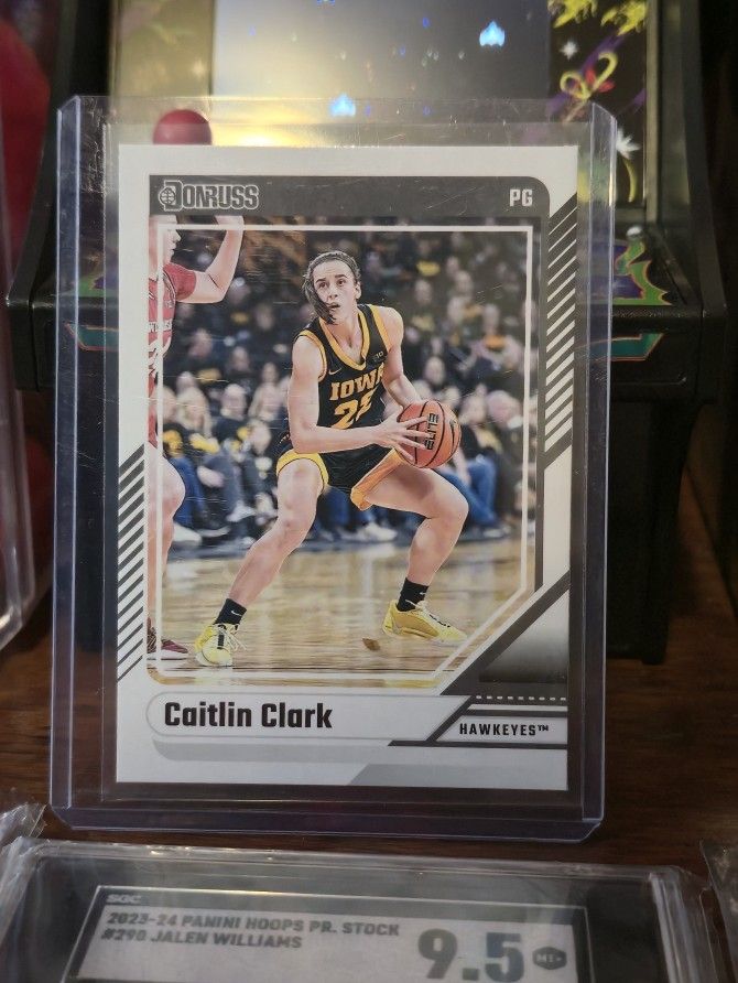 2024 Caitlin Clark Panini Collection Donruss basketball trading card featuring Caitlin Clark in her Iowa Hawkeyes uniform. This particular card is par