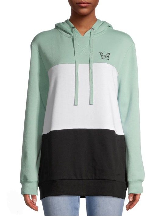 Triple Mint Green, White and Black Women's Pullover Hoodie