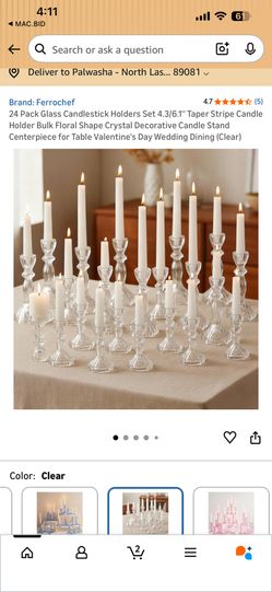 Ferrochef Glass Candlestick holders