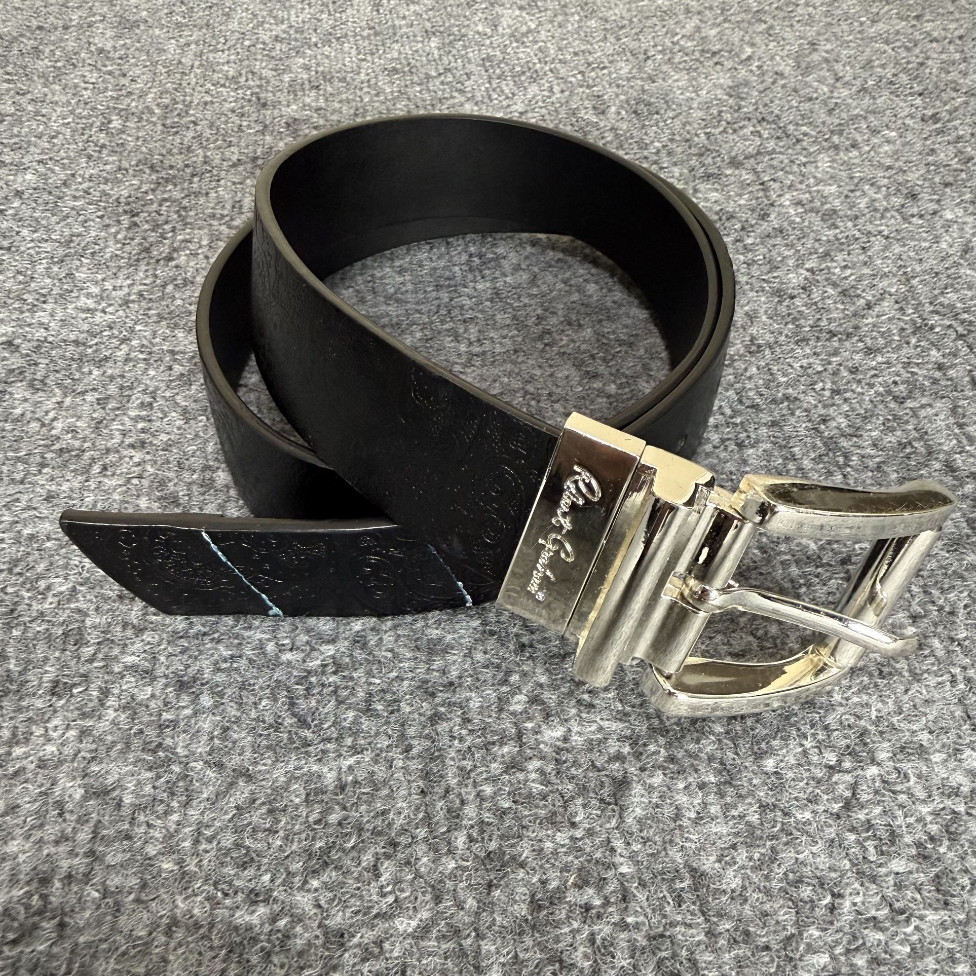 Robert Graham Reversible Leather Belt Mens 36 Silver Buckle Paisley Designer