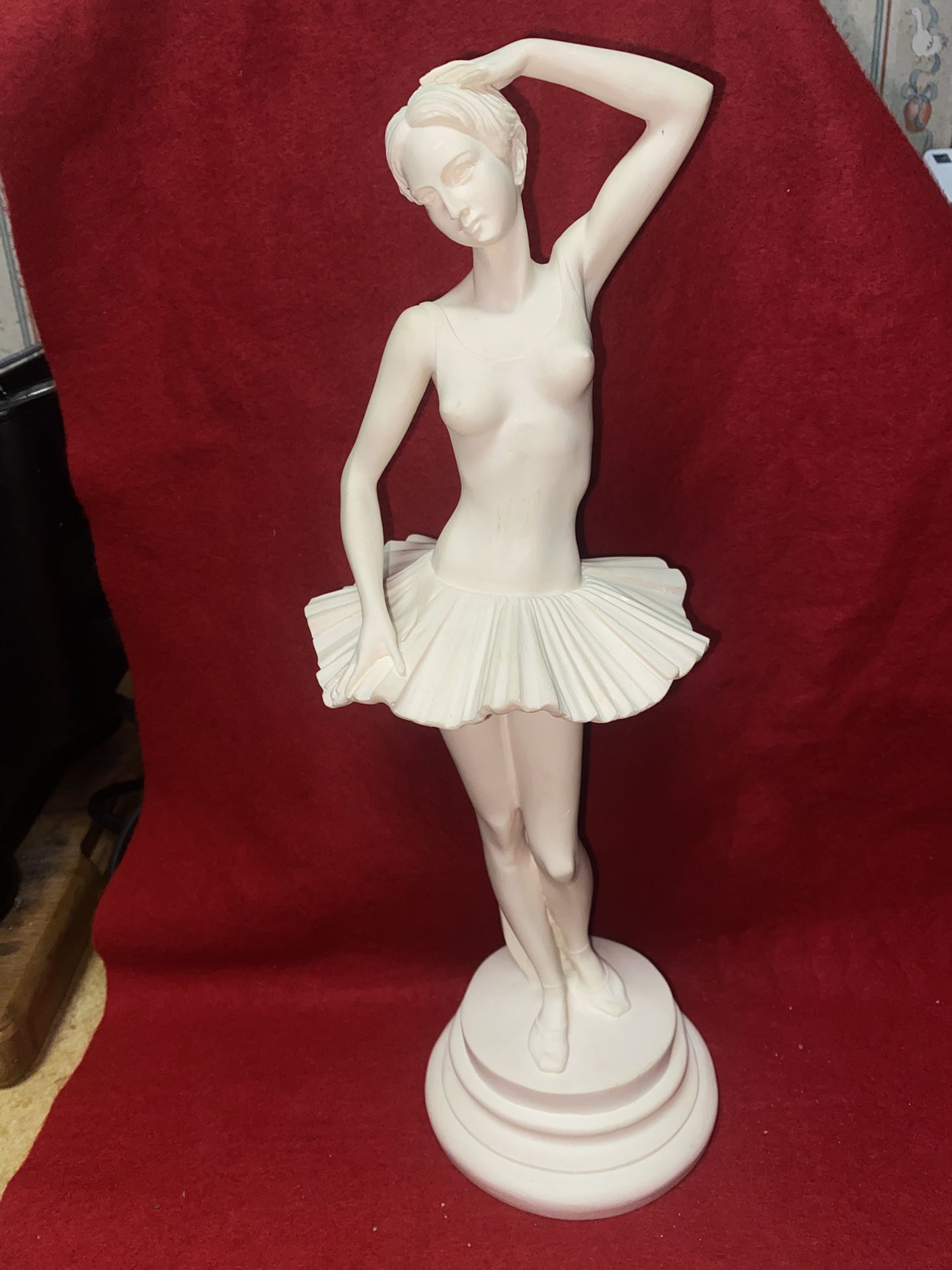 14 Inch Alabaster Greek Ballerina Statue Imported From Greece