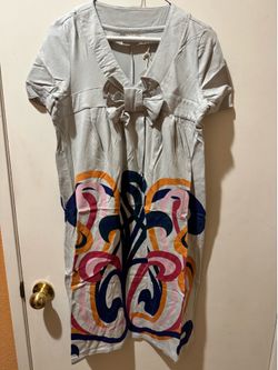 Dress with Colorful Vibrant Abstract Print with bow New in package. Stretch for comfort by Tulle.  New in package  Size L. Great Gift