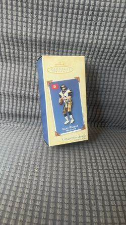 Brand New, Open Box, 2002 Kurt Warner Hallmark Keepsake Collector Series Christmas Ornament + Holiday Memory 2002 Card!