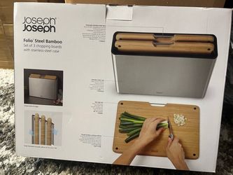Joseph Joseph Folio Steel Bamboo Chopping Board Set