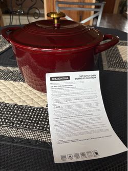 NEW Tramontina  7-Quart Enameled Cast Iron Covered Round Dutch Oven