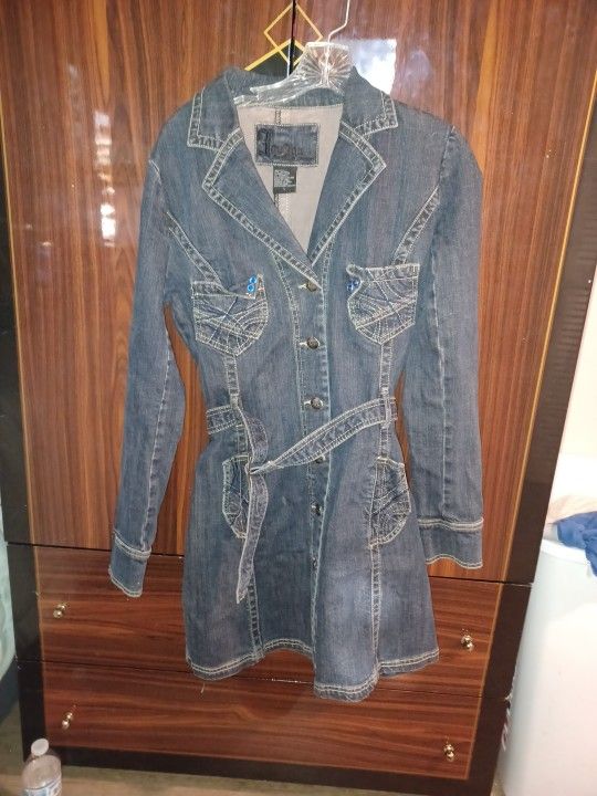 Fulbant 2023 Blue Denim Dress Woman Belt Mini Shirt Dress Button Long Sleeve Short Dresses
