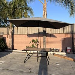 Patio Table And Umbrella (new)