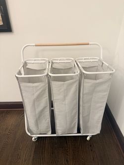 3-Bag Rolling Laundry Sorter Cart