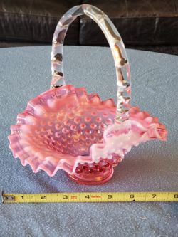 Vintage Cranberry Hobnail