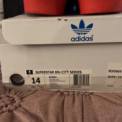 Adidas Shell Toe Superstar 80s Size 14 Red Suede