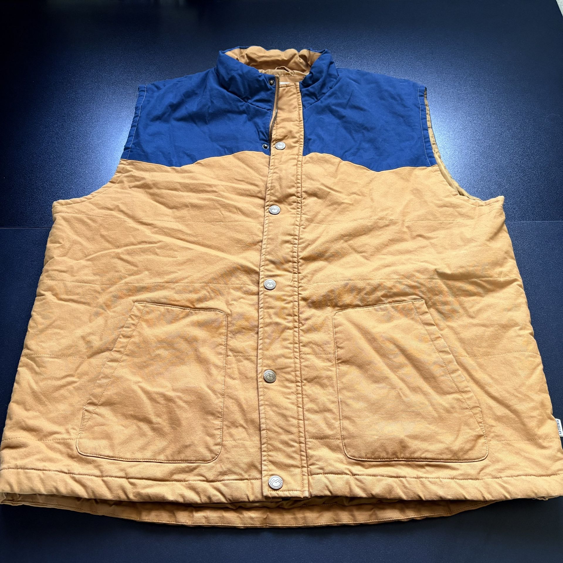 Magellan Mens Vest 3XL Full Zip Snap Lined Warm Outdoor Workwear Western Cowboy