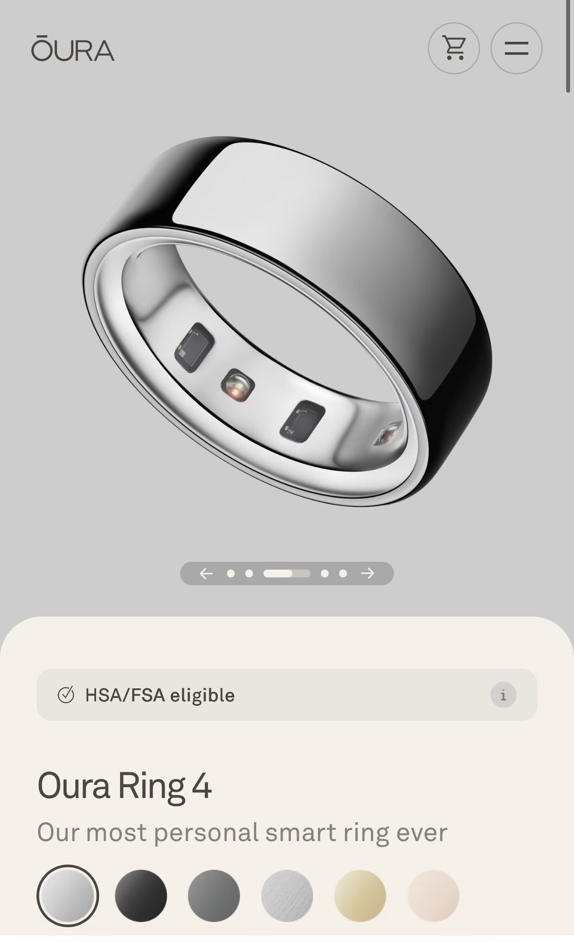 Oura Ring - Silver Size 10