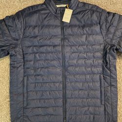 Peter Millar / All Course Jacket Navy / Quilted Puffer Full Zip / Men's XL 