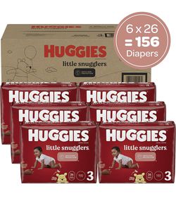 Baby Diapers Size 3 (16-28 lbs), 156ct, Huggies Little Snugglers Thumbnail